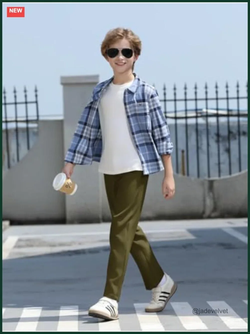 Boys Dress Pants with Pockets Elastic Waist Straight Leg Uniform Trousers